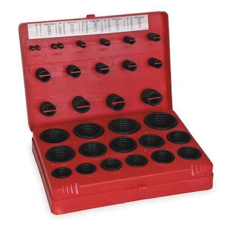 O-Ring Assortment, Buna N, 385 Pcs, 30 Szs MPN:1RGY2
