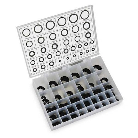 O-Ring Assortment, Buna N, 500 Pcs, 36 Szs MPN:1RGY3
