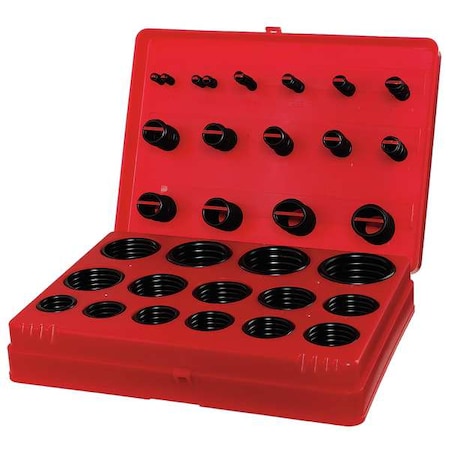 O-Ring Assortment, Standard, 30 Szs, 382Pcs MPN:5RLU3