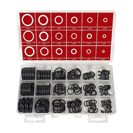 O-Ring Asst, Buna N, 192 PC, 19 Sizes MPN:WWG-DISP-OR192