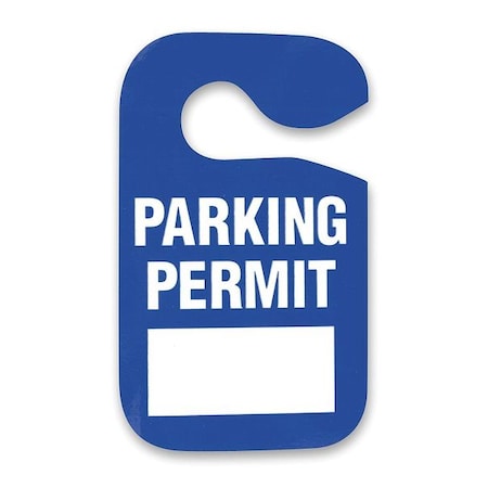 Parking Permit, Blue, W 3 In, PK5 MPN:2XKE6