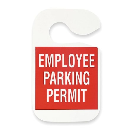 Employee Parking Permit, Red, PK5 MPN:2XKE7