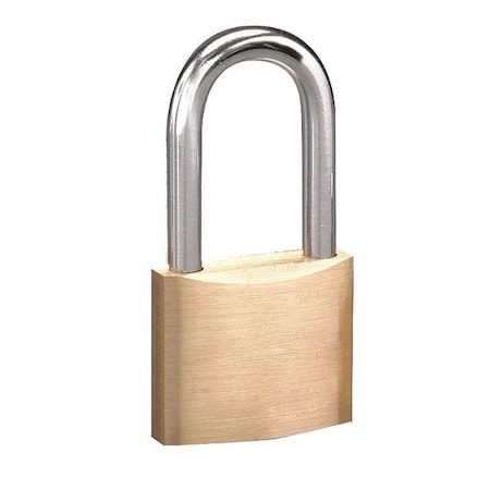 Padlock, Keyed Different, Long Shackle, Rectangular Brass Body, Steel Shackle, 3/4 in W MPN:1843DLHWWG