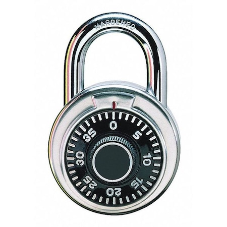 Combination Padlock, 1 7/8in, Round, Silver MPN:1850DWWG