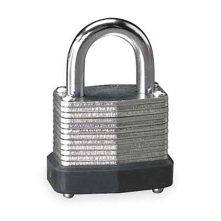 Padlock, Keyed Alike, Standard Shackle, Rectangular Steel Body, Steel Shackle, 9/16 in W MPN:1XRU2