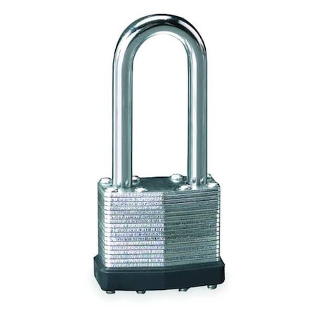 Padlock, Keyed Different, Long Shackle, Rectangular Steel Body, Steel Shackle, 3/4 in W MPN:1XRU3