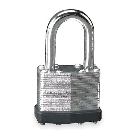 Padlock, Keyed Different, Long Shackle, Rectangular Steel Body, Steel Shackle, 3/4 in W MPN:1XRV1