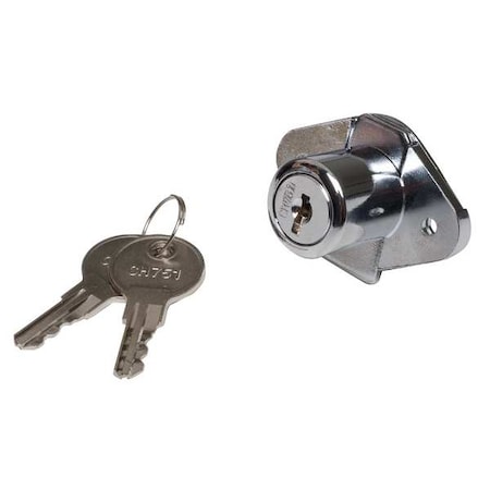 Cabinet and Drawer Dead Bolt Locks, Chrome, 1-1/8