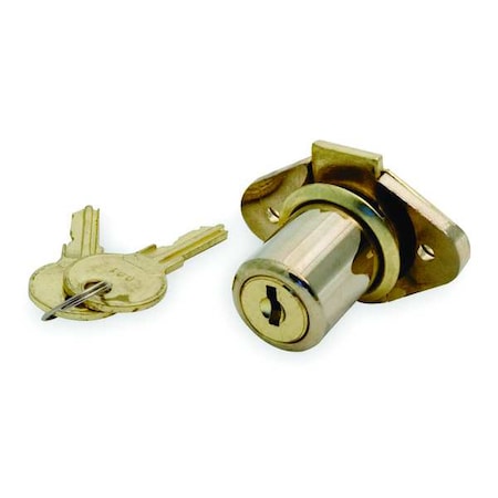 Cabinet and Drawer Dead Bolt Locks, Brass, 7/8