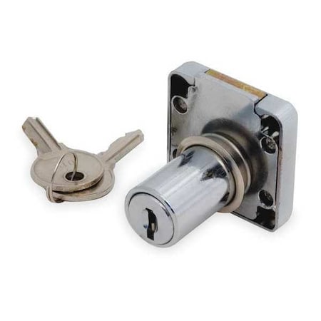 Cabinet and Drawer Dead Bolt Locks, Chrome, 7/8