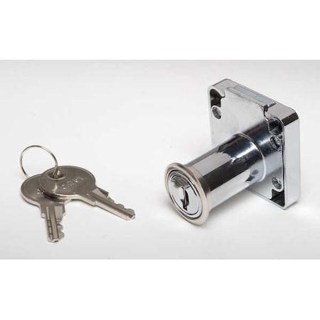 Cabinet and Drawer Dead Bolt Locks, Chrome, 1-1/4