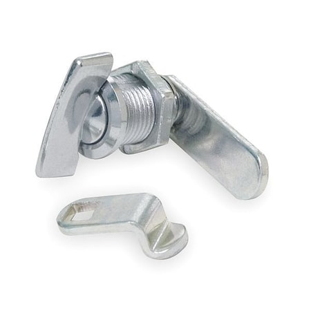 Keyless Wing-Handle Cam Locks, Chrome, 19/64 in For Door Thickness, 2 Number of Keys MPN:1XRY6
