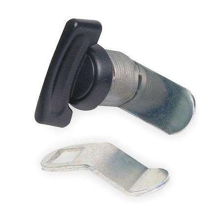 Keyless Wing-Handle Cam Locks, Black Powder coated, 19/64 in For Door Thickness, 0 Number of Keys MPN:1XRY7