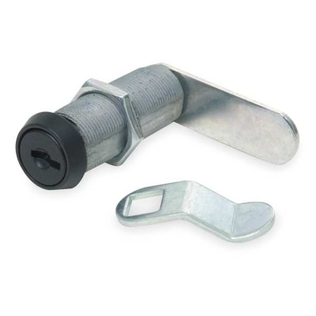 Disc Tumbler Keyed Cam Lock, Black Powder coated, 25/32 in For Door Thickness, 2 Number of Keys MPN:1XTF8