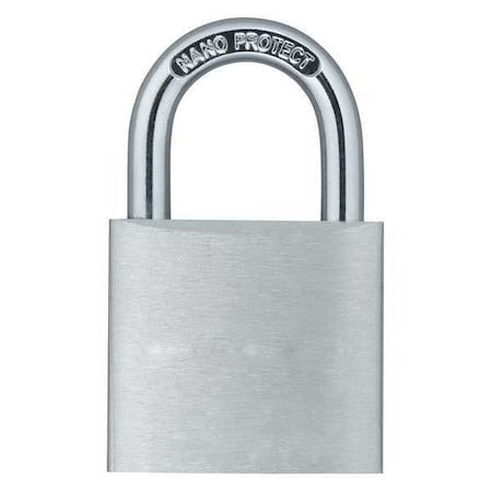Padlock, Keyed Alike, Standard Shackle, Rectangular Aluminum Body, Hardened Steel Shackle, 7/8 in W MPN:48JP87