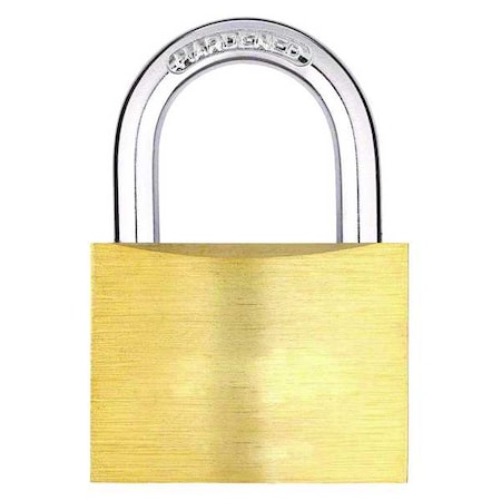 Padlock, Keyed Alike, Standard Shackle, Rectangular Brass Body, Hardened Steel Shackle, 15/16 in W MPN:48JR10