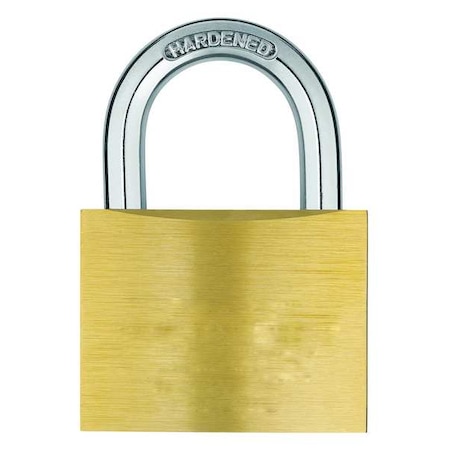 Padlock, Keyed Alike, Standard Shackle, Rectangular Brass Body, Hardened Steel Shackle, 1 in W MPN:48JR14