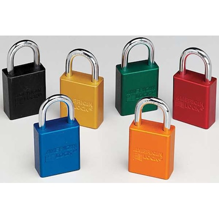 Keyed Padlock, Open, Rectangular Aluminum Body, Hardened Steel Shackle, 3/4 in W MPN:7Y517