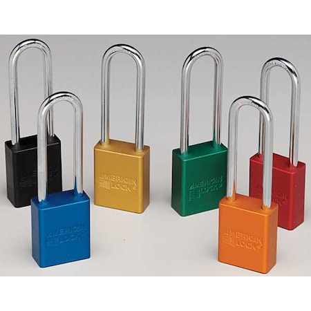 Keyed Padlock, Extended, Rectangular Aluminum Body, Hardened Steel Shackle, 3/4 in W MPN:7Y519