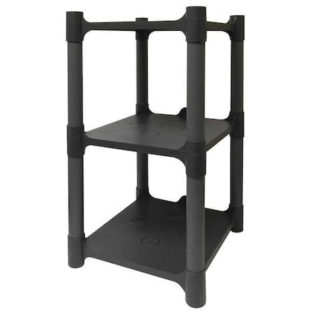 Freestanding Plastic Shelving, Open Style, 15 in D, 13 in W, 24 in H, 2 Shelves, Gray MPN:190127
