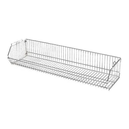 Stacking Basket, 20inx9inX48in, Silver MPN:45VY17