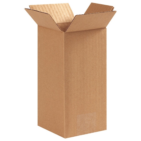 4 in x 4 in x 8 in Shipping Box, Kraft, Corrugate, Single Wall, 32 ECT MPN:11K581