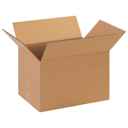 13 in x 9 in x 7 in Shipping Box, Kraft, Corrugate, Single Wall, 32 ECT MPN:11R218