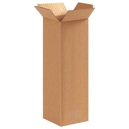 4 in x 4 in x 12 in Shipping Box, Kraft, Corrugate, Single Wall, 32 ECT MPN:11R266