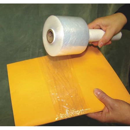 Hand Stretch Wrap, 3 in W x 1000 ft L, 80 ga, Cast Style, Clear, Standard Duty MPN:15A930