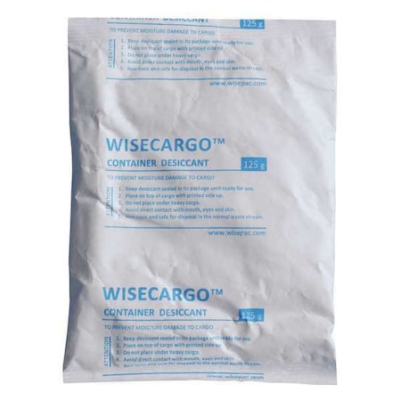 Desiccant Bags, 125 g, Protects 104 cu ft, Tyvek, Pack of 72 MPN:20TL91