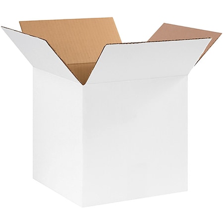 10 in x 10 in x 10 in Shipping Box, White, Corrugate, Single Wall, 32 ECT MPN:22XL40