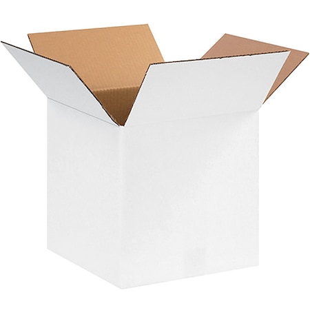12 in x 12 in x 12 in Shipping Box, White, Corrugate, Single Wall, 32 ECT MPN:22XL52