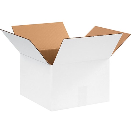 12 in x 12 in x 8 in Shipping Box, White, Corrugate, Single Wall, 32 ECT MPN:22XL54