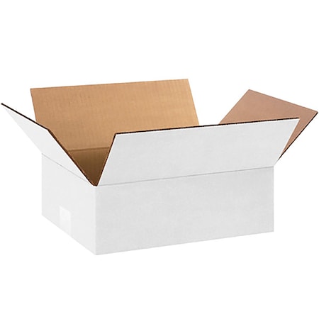 12 in x 9 in x 4 in Shipping Box, White, Corrugate, Single Wall, 32 ECT MPN:22XL56