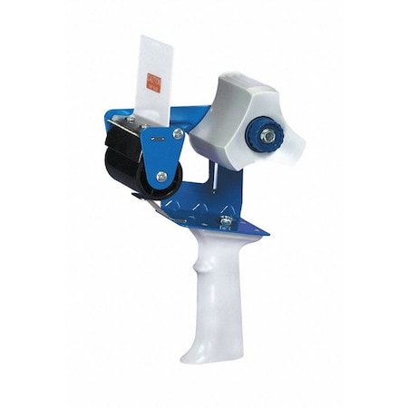 Tape Dispenser, 3 in Max. Tape Width. 5 1/2 in Tape Core Dia, Pistol, Plastic, Blue MPN:3YTA2