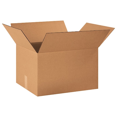 20 in x 16 in x 12 in Shipping Box, Kraft, Corrugate, Single Wall, 32 ECT MPN:493T78