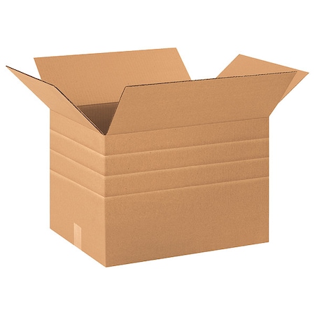 20 in x 12 in x 12 in Multi-Depth Box, Kraft, Corrugate, Single Wall, 32 ECT MPN:493U74