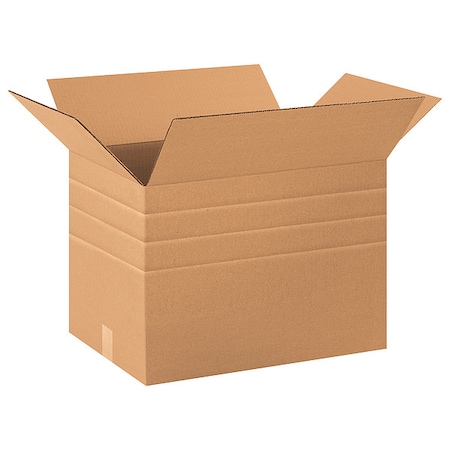 20 in x 14 in x 14 in Multi-Depth Box, Kraft, Corrugate, Single Wall, 32 ECT MPN:493U75