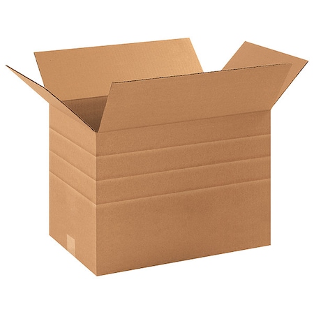 17 1/4 in x 11 1/2 in x 12 in Multi-Depth Box, Kraft, Corrugate, Single Wall, 32 ECT MPN:49J981