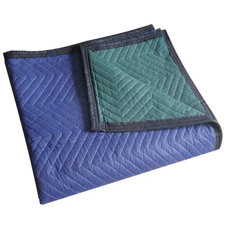 Quilted Moving Blanket, Blue, Green, 72x80