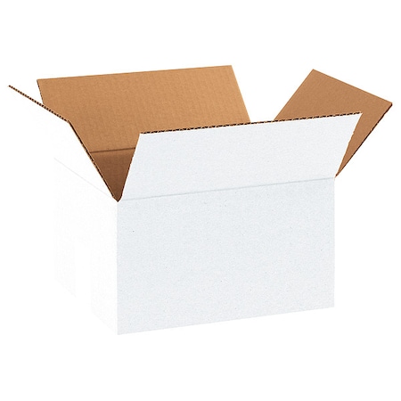 8 in x 6 in x 4 in Shipping Box, White, Corrugate, Single Wall, 32 ECT MPN:55VG29