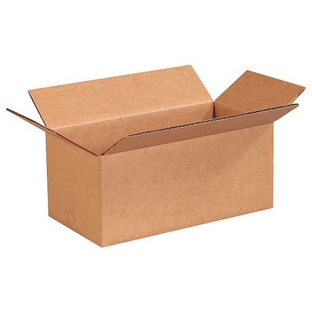 10 in x 5 in x 4 in Shipping Box, Kraft, Corrugate, Single Wall, 32 ECT MPN:55VG43