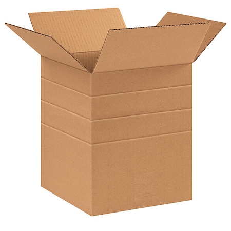 10 in x 10 in x 12 in Multi-Depth Box, Kraft, Corrugate, Single Wall, 32 ECT MPN:55VG53