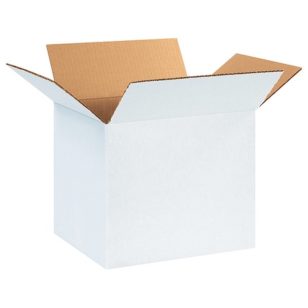 12 in x 8 in x 8 in Shipping Box, White, Corrugate, Single Wall, 32 ECT MPN:55VG74