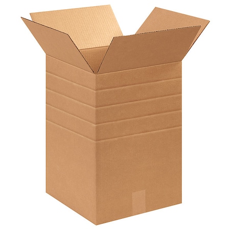12 in x 12 in x 18 in Multi-Depth Box, Kraft, Corrugate, Single Wall, 32 ECT MPN:55VG86