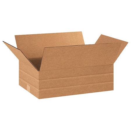 18 in x 12 in x 6 in Multi-Depth Box, Kraft, Corrugate, Single Wall, 32 ECT MPN:55VH39