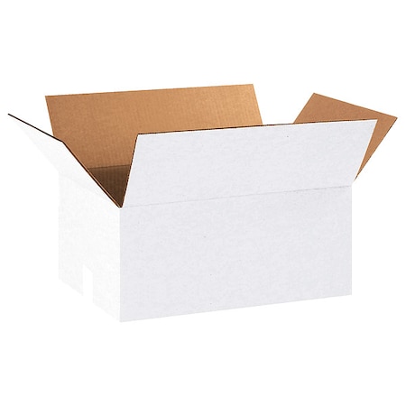 18 in x 12 in x 8 in Shipping Box, White, Corrugate, Single Wall, 32 ECT MPN:55VH40
