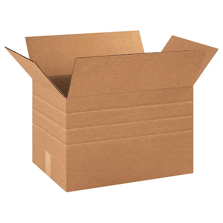 18 in x 12 in x 12 in Multi-Depth Box, Kraft, Corrugate, Single Wall, 32 ECT MPN:55VH41