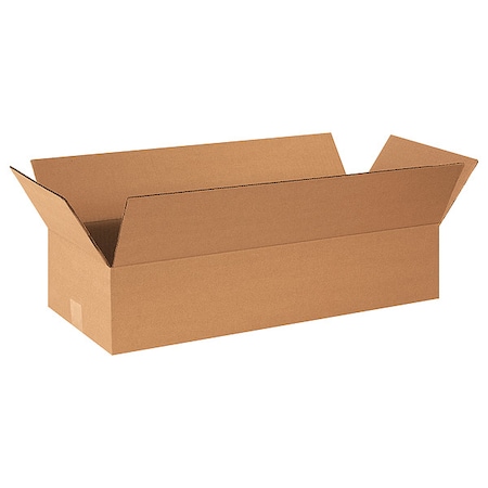 24 in x 8 in x 4 in Shipping Box, Kraft, Corrugate, Single Wall, 32 ECT MPN:55VH77