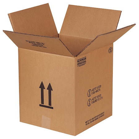 12 1/8 in x 12 1/8 in x 13 9/16 in Shipping Box, Kraft, Corrugate, Triple Wall, 51 ECT MPN:55VM40
